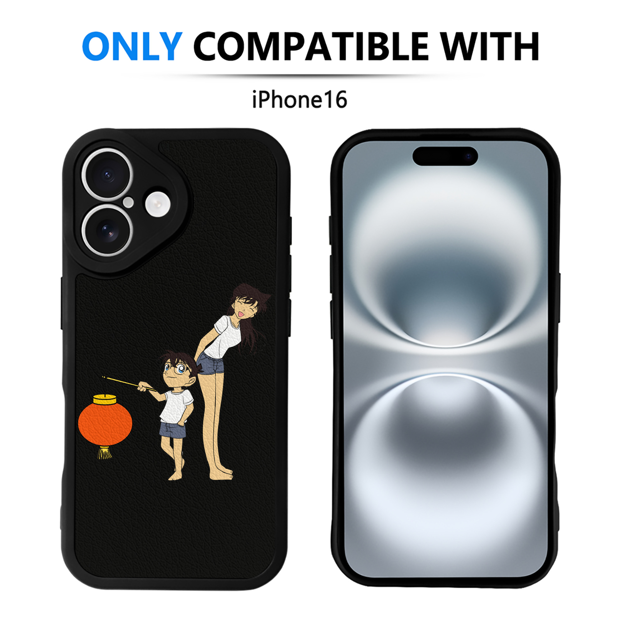 （画像用） 名探偵コナン 毛利 蘭 もうり らん、モーリ ラン Detective Conan Rachel Moore 【iPhone 16シリーズ対応】シリコンスマホケース（レザー調） 材質：シリコン